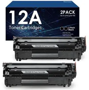 12A Toner Cartridge Replacement for HP 12A Q2612A Work with HP LaserJet 1020 1022 1012 1010 1015 1018 1022n 1022NW 3015 3030 3020 3050 3052 3055 M1005 M1319 M1319F Printer2-PackBlack 12A Toner Cartridge Replacement for HP 12A Q2612A Work with HP LaserJet 1020 1022 1012 1010 1015 1018 1022n 1022NW 3015 3030 3020 3050 3052 3055 M1005 M1319 M1319F Printer2-PackBlack