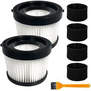 2 Pack DCV5011H HEPA Filter Fit for DEWALT DCV501HB Cordless Handheld Vac | with 4 Foam Sleeve Filters & 1 Brush 2 Pack DCV5011H HEPA Filter Fit for DEWALT DCV501HB Cordless Handheld Vac | with 4 Foam Sleeve Filters & 1 Brush