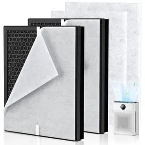 PR1 Replacement Filter for Mooka PR1 Air Purifier for Home Large Room | 3-in-1 2 Pack Efficient Particulate & Activated Carbon with 4 Washable Non-woven Fabric PR1 Filter for Pet Dander, Somke PR1 Replacement Filter for Mooka PR1 Air Purifier for Home Large Room | 3-in-1 2 Pack Efficient Particulate & Activated Carbon with 4 Washable Non-woven Fabric PR1 Filter for Pet Dander, Somke