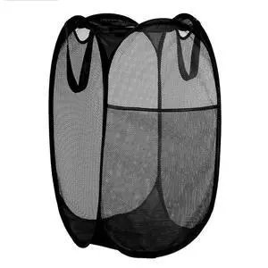 ViewSonic Deluxe Collapsible Laundry Baskets Mesh Pop Up Hampers for Laundry with Side Pocket Reinforced Handles for Laundry Room, Bathroom, Kids Room, College Dorm or Travel Black ViewSonic Deluxe Collapsible Laundry Baskets Mesh Pop Up Hampers for Laundry with Side Pocket Reinforced Handles for Laundry Room, Bathroom, Kids Room, College Dorm or Travel Black