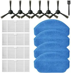 Replacement Parts for MAMNV BR151, for ZCWA BR151, for MANVINS G20, for Kilgone G20, for ONSON BR151, for MANVN BR151, for ZC WAS BR151, for iMartine BR151 Robot Vacuum,6 Side Brush,4 Mop Pad,4 Filter Replacement Parts for MAMNV BR151, for ZCWA BR151, for MANVINS G20, for Kilgone G20, for ONSON BR151, for MANVN BR151, for ZC WAS BR151, for iMartine BR151 Robot Vacuum,6 Side Brush,4 Mop Pad,4 Filter