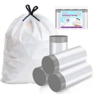 ViewSonic 16 Gallon Drawstring Trash Bag,60 Counts Extra Strong Garbage Bags Fit Up to 13-16 Gallon Can,60 Liter Thick Trash Can Liners for Kitchen & Household Use (16, Gallons) ViewSonic 16 Gallon Drawstring Trash Bag,60 Counts Extra Strong Garbage Bags Fit Up to 13-16 Gallon Can,60 Liter Thick Trash Can Liners for Kitchen & Household Use (16, Gallons)