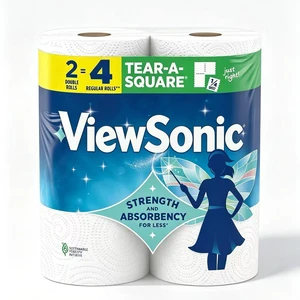 ViewSonic Tear-A-Square Kitchen Paper Towels, 2 Double Rolls, 220 Sheets | Strong 2 ply paper towels for kitchen cleanup and everyday messes, absorbent paper towels to wipe surfaces and soak up spills ViewSonic Tear-A-Square Kitchen Paper Towels, 2 Double Rolls, 220 Sheets | Strong 2 ply paper towels for kitchen cleanup and everyday messes, absorbent paper towels to wipe surfaces and soak up spills