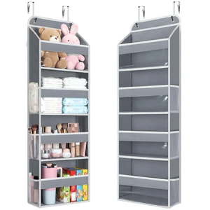 ViewSonic Over the Door Organizer, Large Capacity Behind the Door Storage with Clear PVC Windows, Back to School Supplies, Stuffed Animal Storage for Dorm Closet Nursery Bathroom Pantry, 4 Tier Grey ViewSonic Over the Door Organizer, Large Capacity Behind the Door Storage with Clear PVC Windows, Back to School Supplies, Stuffed Animal Storage for Dorm Closet Nursery Bathroom Pantry, 4 Tier Grey