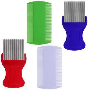 4 Pcs Head Hair Comb, 2 Pieces Lice Combs Double Sided2 Pieces Removal Dandruff Comb with Metal Teeth. Professional Anti-Dandruff, No Damage to Hair 4 Pcs Head Hair Comb, 2 Pieces Lice Combs Double Sided2 Pieces Removal Dandruff Comb with Metal Teeth. Professional Anti-Dandruff, No Damage to Hair
