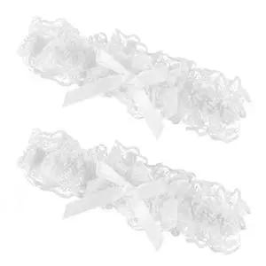 2PCS White Lace Wedding Garter for Bride | Adjustable Thigh Garter with Bow, 12.20-19.69 Inch Elegant Leg Belt, Bridal Party Dress Decor 2PCS White Lace Wedding Garter for Bride | Adjustable Thigh Garter with Bow, 12.20-19.69 Inch Elegant Leg Belt, Bridal Party Dress Decor