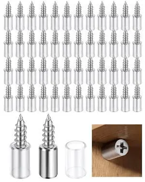 50 Pack Cabinet Shelf Support Pegs - Heavy Duty Cabinet Shelf Pins with Non-Slip Sleeves, Integrated Shelf Support Screws for Wood Furniture, Closet, Kitchen Cupboard, Wardrobe & Bookcase 50 Pack Cabinet Shelf Support Pegs - Heavy Duty Cabinet Shelf Pins with Non-Slip Sleeves, Integrated Shelf Support Screws for Wood Furniture, Closet, Kitchen Cupboard, Wardrobe & Bookcase
