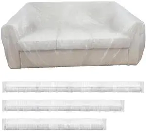 3 Pcs Disposable Furniture Dust Covers with Elastic, Plastic Dust Cover for Sofa Chair Dining Table TV Stand, Extra Large Clear Couch Bed Protector Covers for Moving and Storage, 3 Sizes (1XL 1L 1M) 3 Pcs Disposable Furniture Dust Covers with Elastic, Plastic Dust Cover for Sofa Chair Dining Table TV Stand, Extra Large Clear Couch Bed Protector Covers for Moving and Storage, 3 Sizes (1XL 1L 1M)