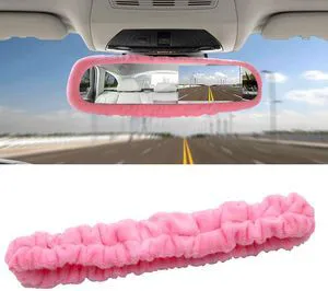 Elastic Plush Auto Rear View Mirror Protector - Stretchy Comfortable Car Rearview Mirror Cover - Automotive Interior Rearview Mirror Decorations - Car Mirror Accessories Universal for Vehicles (Pink) Elastic Plush Auto Rear View Mirror Protector - Stretchy Comfortable Car Rearview Mirror Cover - Automotive Interior Rearview Mirror Decorations - Car Mirror Accessories Universal for Vehicles (Pink)
