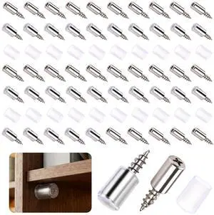 50 Pcs Cabinet Shelf Support Pegs, Self-Tapping Screws & Non-Slip Sleeves | Sturdy Laminate Fixed Support Pins, Perfect for Cabinets, Bookcases, Wardrobes and Furniture Shelves 50 Pcs Cabinet Shelf Support Pegs, Self-Tapping Screws & Non-Slip Sleeves | Sturdy Laminate Fixed Support Pins, Perfect for Cabinets, Bookcases, Wardrobes and Furniture Shelves