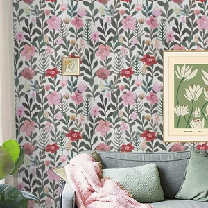Abyssaly Boho Vintage Floral Peel and Stick Wallpaper, Removable Waterproof Vinyl Contact Paper for Bathroom Nursery, Beige/Pink/Red Wall Decor, 17.3in x 118in (14.1 sq.ft) Abyssaly Boho Vintage Floral Peel and Stick Wallpaper, Removable Waterproof Vinyl Contact Paper for Bathroom Nursery, Beige/Pink/Red Wall Decor, 17.3in x 118in (14.1 sq.ft)