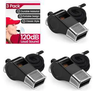 SPORTIC Whistle3 Pack Durable Plastic Whistles with Lanyards Loud Crisp Sound for Coaches, Referees, Training, Emergencies, and Outdoor Activities SPORTIC Whistle3 Pack Durable Plastic Whistles with Lanyards Loud Crisp Sound for Coaches, Referees, Training, Emergencies, and Outdoor Activities
