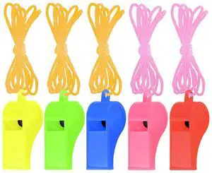 Zuazaor 5 Pcs Loud Plastic Emergency Whistle with Lanyard for Outdoor Activities, Coach Trainning Whistles Party Whistles for School Sports and Kids Parties Gift Boxes Fillers (Colorful) Zuazaor 5 Pcs Loud Plastic Emergency Whistle with Lanyard for Outdoor Activities, Coach Trainning Whistles Party Whistles for School Sports and Kids Parties Gift Boxes Fillers (Colorful)