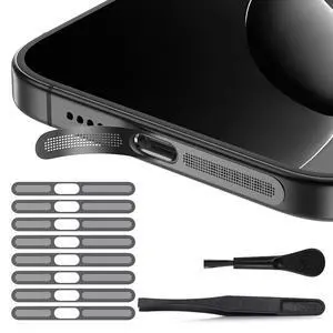 8PCS iPhone Speaker Dust Cover Compatible with iPhone 17, iPhone 16 Pro/ 16 Pro Max Earpiece Speaker Mesh Anti Dust Adhesive Sticker (Black) 8PCS iPhone Speaker Dust Cover Compatible with iPhone 17, iPhone 16 Pro/ 16 Pro Max Earpiece Speaker Mesh Anti Dust Adhesive Sticker (Black)