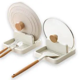 2 Pack Spoon Rest for Stove Top, Pot Lid Holder for Kitchen Counter, Drip-Free While Cooking or Eating, Perfect for Placing Spoons, Spoon Holder, Spatula Holder, Utensils, Ladle, Tongs (Beige) 2 Pack Spoon Rest for Stove Top, Pot Lid Holder for Kitchen Counter, Drip-Free While Cooking or Eating, Perfect for Placing Spoons, Spoon Holder, Spatula Holder, Utensils, Ladle, Tongs (Beige)