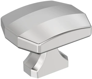 1-1/2" Rectangle Bellamy Polished Chrome Cabinet Knob | Durable Zinc drawer knob and cabinet hardware, ideal for kitchen cabinets, bathroom vanities, dressers, and furniture 1-1/2" Rectangle Bellamy Polished Chrome Cabinet Knob | Durable Zinc drawer knob and cabinet hardware, ideal for kitchen cabinets, bathroom vanities, dressers, and furniture