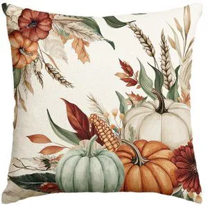 AVOIN colorlife Fall Pumpkin Leaves Wheat Corn Pillow Cover 18x18 Inch | Seasonal Autumn Thanksgiving Harvest Decoration for Sofa Couch Farmhouse Living Room Decor AVOIN colorlife Fall Pumpkin Leaves Wheat Corn Pillow Cover 18x18 Inch | Seasonal Autumn Thanksgiving Harvest Decoration for Sofa Couch Farmhouse Living Room Decor