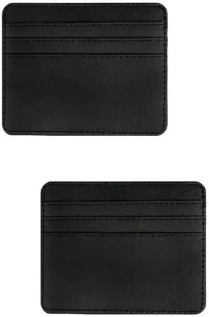 Tangseajiao 2pc black Minimalist Pu Leather Card Holder, 3 Slots Slim, Pocket Slim Wallet Business Card Cover Coin Purse for Women Men Tangseajiao 2pc black Minimalist Pu Leather Card Holder, 3 Slots Slim, Pocket Slim Wallet Business Card Cover Coin Purse for Women Men