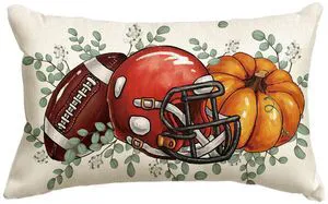 Fall Football Pumpkin Throw Pillow Cover 12x20 Inch, Seasonal Autumn Eucalyptus Leaves Thanksgiving Harvest Cushion Case Decoration for Sofa Couch Fall Football Pumpkin Throw Pillow Cover 12x20 Inch, Seasonal Autumn Eucalyptus Leaves Thanksgiving Harvest Cushion Case Decoration for Sofa Couch