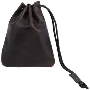 Leather Drawstring Pouch, 12x10cm/4.72x3.94in Cowhide Drawstring Pouch Medieval Coin Purse Organizer Vintage Leather Storage Bags for Earphone (Dark Brown) Leather Drawstring Pouch, 12x10cm/4.72x3.94in Cowhide Drawstring Pouch Medieval Coin Purse Organizer Vintage Leather Storage Bags for Earphone (Dark Brown)