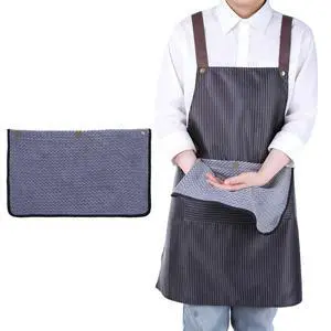 Kitchen Apron with Detachable Towel and Pockets Waterproof Cooking Apron No-Tie Cross Back Aprons Chef Aprons for Cooking Baking BBQ Kitchen Apron with Detachable Towel and Pockets Waterproof Cooking Apron No-Tie Cross Back Aprons Chef Aprons for Cooking Baking BBQ