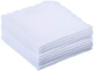 emlstyle Women Handkerchiefs Cotton Hankies Pocket Square Towel White 12 Pack emlstyle Women Handkerchiefs Cotton Hankies Pocket Square Towel White 12 Pack