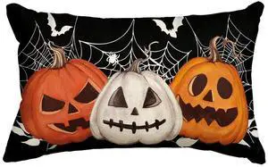AVOIN colorlife Halloween Pumpkin Jack-O'-Lanterns Bat Throw Pillow Cover, 12 x 20 Inch Holiday Farmhouse Black Cushion Case Decoration for Sofa Couch AVOIN colorlife Halloween Pumpkin Jack-O'-Lanterns Bat Throw Pillow Cover, 12 x 20 Inch Holiday Farmhouse Black Cushion Case Decoration for Sofa Couch