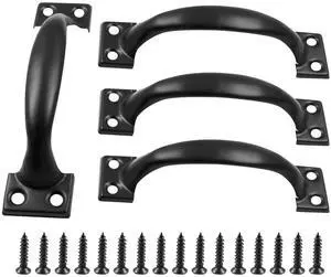 Zorveiio 4Pcs 4 Metal Door Handles Bow Handle, Black Door Pulls Vintage | Large Door Pulls, Vintage Barn Door Style, For Furniture Cabinets Kitchen Drawer Dresser Gate Zorveiio 4Pcs 4 Metal Door Handles Bow Handle, Black Door Pulls Vintage | Large Door Pulls, Vintage Barn Door Style, For Furniture Cabinets Kitchen Drawer Dresser Gate