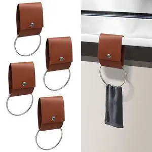 Jiozermi 4 Pcs Towel Ring Holder, Brown | Hand Towel with Hanging Loop, Dish Rag Holder, For Kitchen Dish Towels, For Bathroom Towels Jiozermi 4 Pcs Towel Ring Holder, Brown | Hand Towel with Hanging Loop, Dish Rag Holder, For Kitchen Dish Towels, For Bathroom Towels