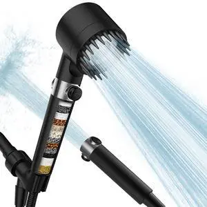 Filtered Shower Head with Handheld,High Pressure Shower Heads with Filters | ON/OFF Switch,4 Spray,Built-in Power Wash,Detachable Showerhead,Silicone Massage Brush,Balck,Water Softener Filtered Shower Head with Handheld,High Pressure Shower Heads with Filters | ON/OFF Switch,4 Spray,Built-in Power Wash,Detachable Showerhead,Silicone Massage Brush,Balck,Water Softener