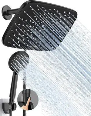 11.8 Rain Shower Head with Handheld,Dual High Pressure Shower Heads | Easy Pause,5-mode Hand Held Spray with Hose,Wide Detachable Rainfall,Double Showerhead Combo,Bathroom Accessories,Matte Black 11.8 Rain Shower Head with Handheld,Dual High Pressure Shower Heads | Easy Pause,5-mode Hand Held Spray with Hose,Wide Detachable Rainfall,Double Showerhead Combo,Bathroom Accessories,Matte Black