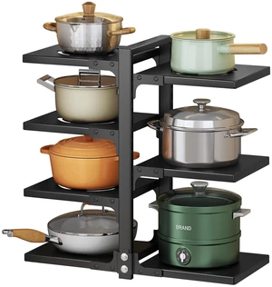 Pots and Pans Organizer for Cabinet, Heavy Duty Pot Pan Rack under Sink Organizers and StorageKitchen Cabinet Organizer with 7 Tiers Pots and Pans Organizer for Cabinet, Heavy Duty Pot Pan Rack under Sink Organizers and StorageKitchen Cabinet Organizer with 7 Tiers