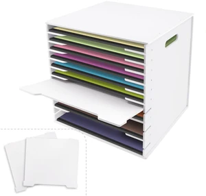 12x12 Paper Storage Organizer - 13 Tier Desk File Organizer with Adjustable Shelves, Letter Mail Tray, 12x12 Stackable Scrapbook Paper Storage Cube for Home Office Classroom 12x12 Paper Storage Organizer - 13 Tier Desk File Organizer with Adjustable Shelves, Letter Mail Tray, 12x12 Stackable Scrapbook Paper Storage Cube for Home Office Classroom