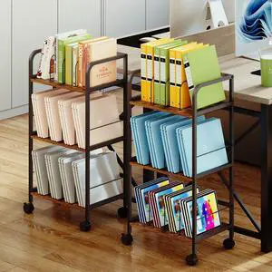 Rolling Book Cart with Removable Dividers, 3-Tier File Cart with Wheels, Utility Storage Rack for Office, Home, Classroom, Art Supply Organizer, Binder and Laptop Shelf Rack Rolling Book Cart with Removable Dividers, 3-Tier File Cart with Wheels, Utility Storage Rack for Office, Home, Classroom, Art Supply Organizer, Binder and Laptop Shelf Rack