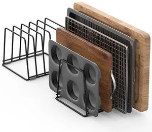 Cutting Board Organizer Kitchen Organizer Rack for Cutting Board, Bakeware, and Cookie Sheet, 5-Slot Heavy-Duty Steel Cookware Holder,Rust-Resistant with Anti-Slip Feet (2, Large) Cutting Board Organizer Kitchen Organizer Rack for Cutting Board, Bakeware, and Cookie Sheet, 5-Slot Heavy-Duty Steel Cookware Holder,Rust-Resistant with Anti-Slip Feet (2, Large)