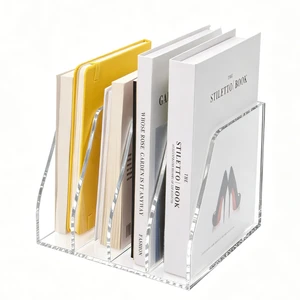 Acrylic Magazine File Holder 4-Slot Clear Desk Organizer, Vertical Document Sorter for Office, Home & Classroom, No-Assembly Tabletop Rack for Folders, Books & Tablets, 7.09x8.07x6.3 in Acrylic Magazine File Holder 4-Slot Clear Desk Organizer, Vertical Document Sorter for Office, Home & Classroom, No-Assembly Tabletop Rack for Folders, Books & Tablets, 7.09x8.07x6.3 in