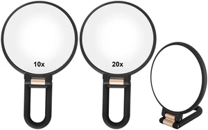 1X/10X, 1X/20X Magnifying Mirror, Double Side Handheld Mirror Foldable Travel Mirror for Makeup - 2 Pack 1X/10X, 1X/20X Magnifying Mirror, Double Side Handheld Mirror Foldable Travel Mirror for Makeup - 2 Pack