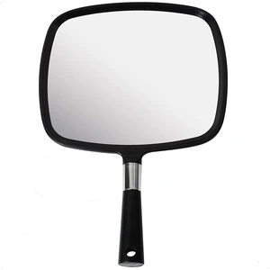 Large Hand Mirror with Comfy Handle, 9" x 13" (Black) Large Hand Mirror with Comfy Handle, 9" x 13" (Black)