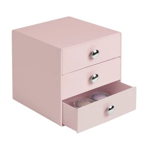 Plastic 3-Drawer Jewelry Box, Pink, 6.5" x 6.5" x 6.5" Plastic 3-Drawer Jewelry Box, Pink, 6.5" x 6.5" x 6.5"