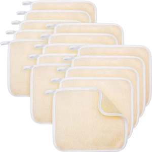 15 Packs Exfoliating Wash Cloths Face Body, Dual Sided, White Edge 15 Packs Exfoliating Wash Cloths Face Body, Dual Sided, White Edge