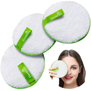 Reusable Makeup Remover Pads, Facial Make Up Removal Wipes, Washable Face Cleaning Cloths, Hypoallergenic for Mascara, Eye Shadow, Lipstick, Foundation -3 pcs, 4.5" Dia Reusable Makeup Remover Pads, Facial Make Up Removal Wipes, Washable Face Cleaning Cloths, Hypoallergenic for Mascara, Eye Shadow, Lipstick, Foundation -3 pcs, 4.5" Dia