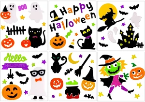 6sheet Halloween Gel Window Clings Stickers Decoration Decals Black 6sheet Halloween Gel Window Clings Stickers Decoration Decals Black