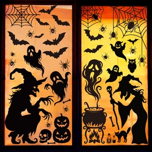 Halloween Window Clings Decorations Indoor, Reusable Static Stickers Decals for Glass Door Home Kids Party Decor Halloween Window Clings Decorations Indoor, Reusable Static Stickers Decals for Glass Door Home Kids Party Decor