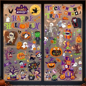 Halloween Window Clings, Halloween Stickers for Halloween Decorations Indoor, Halloween Window Decorations for Treat or Trick Party Decor, Halloween Decorations Outdoor Accessories Halloween Window Clings, Halloween Stickers for Halloween Decorations Indoor, Halloween Window Decorations for Treat or Trick Party Decor, Halloween Decorations Outdoor Accessories