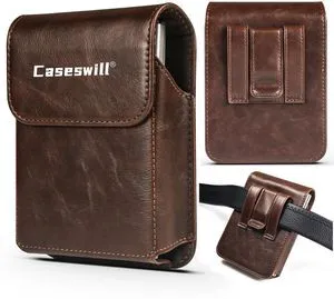 Caseswill for Samsung Galaxy Z Fold 8 Case Premium Leather Phone Pouch with Belt Clip Holster and Magnetic Closure - Coffee Caseswill for Samsung Galaxy Z Fold 8 Case Premium Leather Phone Pouch with Belt Clip Holster and Magnetic Closure - Coffee