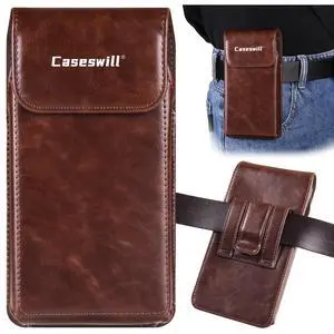 Caseswill for Samsung Galaxy S26+ / S25+ / S24+ / S23+ / S22+ / S21+ / S20+ / S10+ Plus Case Premium Leather Phone Pouch with Belt Clip Holster and Magnetic Closure - Coffee Caseswill for Samsung Galaxy S26+ / S25+ / S24+ / S23+ / S22+ / S21+ / S20+ / S10+ Plus Case Premium Leather Phone Pouch with Belt Clip Holster and Magnetic Closure - Coffee
