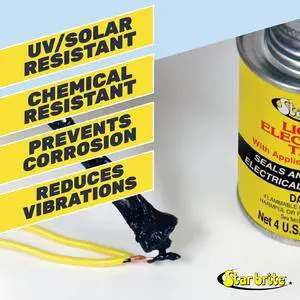 Star Brite Liquid Electrical Tape - Black Vinyl Coating - 4oz Can with Applicator Brush Star Brite Liquid Electrical Tape - Black Vinyl Coating - 4oz Can with Applicator Brush