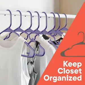 Purple Plastic hangers 10 Pack Heavy-Duty Plastic Hangers Slim and Space-Saving Hangers, Durable & Lightweight Hangers with Non-Slip Shoulder Notches for Slip Dresses, Suits, Jackets & Camisoles Purple Plastic hangers 10 Pack Heavy-Duty Plastic Hangers Slim and Space-Saving Hangers, Durable & Lightweight Hangers with Non-Slip Shoulder Notches for Slip Dresses, Suits, Jackets & Camisoles