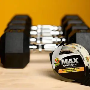 Duck Max Strength Clear Packaging Tape with Dispenser, 1.88 in. x 38.2 yd. Duck Max Strength Clear Packaging Tape with Dispenser, 1.88 in. x 38.2 yd.