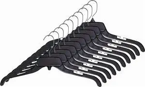Hanger Central 10 Pack Black Plastic Shirt Hangers With Swivel Hooks 17 inch Hanger Central 10 Pack Black Plastic Shirt Hangers With Swivel Hooks 17 inch